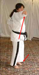 DSCF0239 Pull left leg forwards, raise front hand and reach forwards