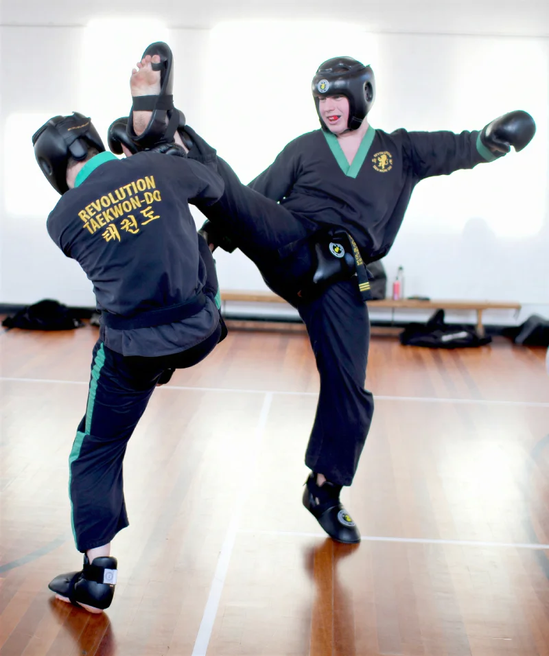 Two men sparring